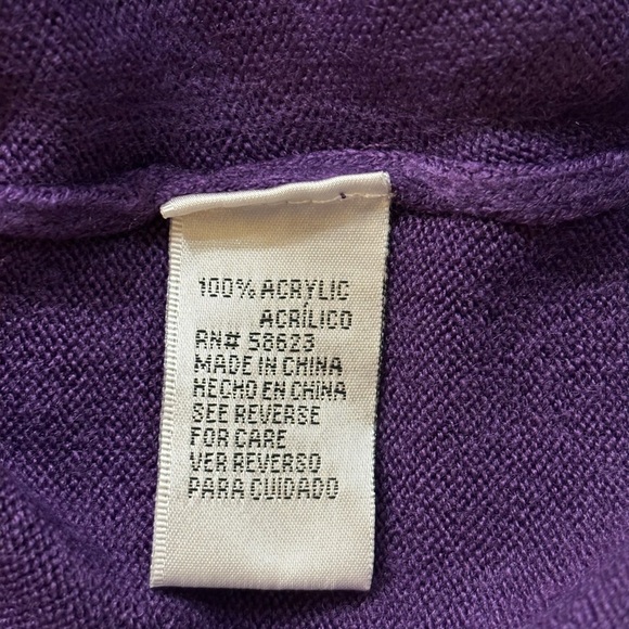 ❤️2/$15 or 3/$21❤️ NWT Carol Rose Deep Purple Cardigan, Size Small - Picture 7 of 9